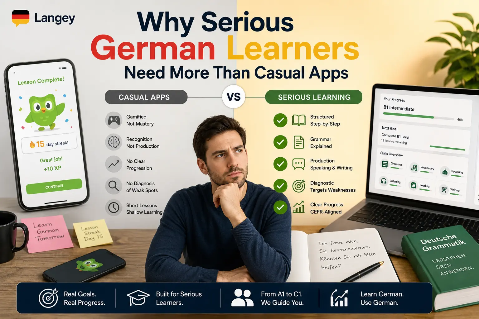 Comparison of serious structured learning vs casual app-based learning